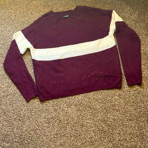 Cranberry & White sweater